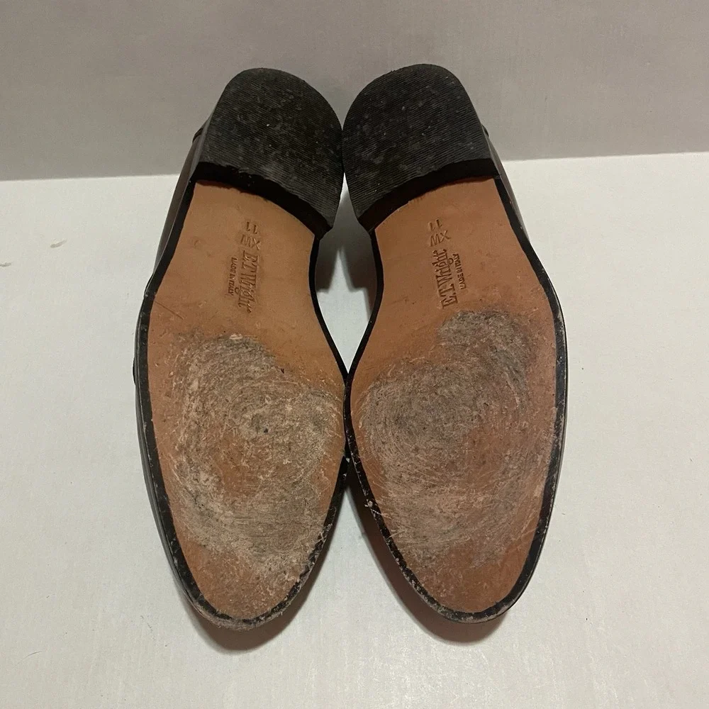 E.T. Wright Men's Brown Leather Kiltie Tassel Loafers Made In Italy Size 11 XW